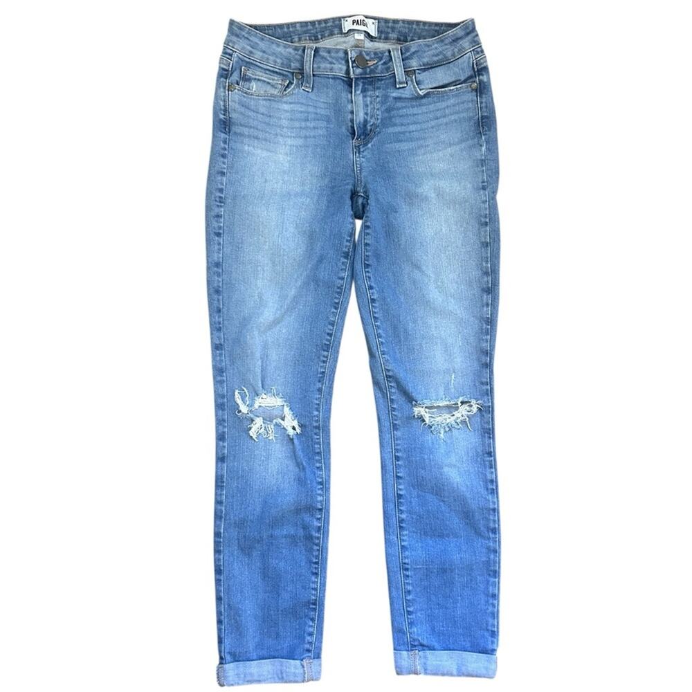 Paige - Distressed Kylie Crop Jeans Size 28